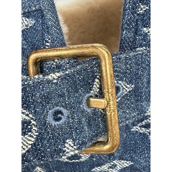Louis Vuitton × NIGO LV Cozy Line Monogram Blue Denim Mouton Boots Men's US 8 - Picture 5 of 9